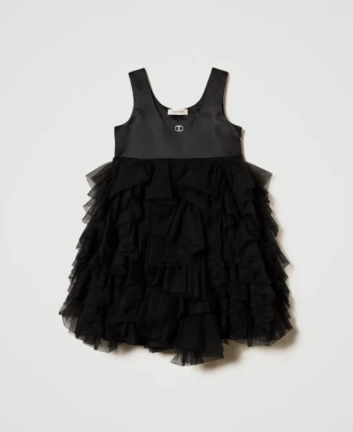 Kurzes Kleid Mit Tüllvolants