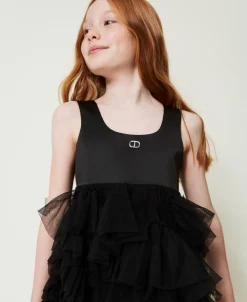 Kurzes Kleid Mit Tüllvolants