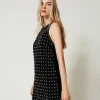 Kurzes Neckholderkleid Aus Besticktem Samt