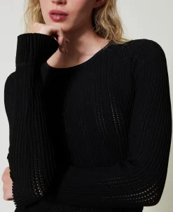 Kurzes Strickkleid Mit Mustermix