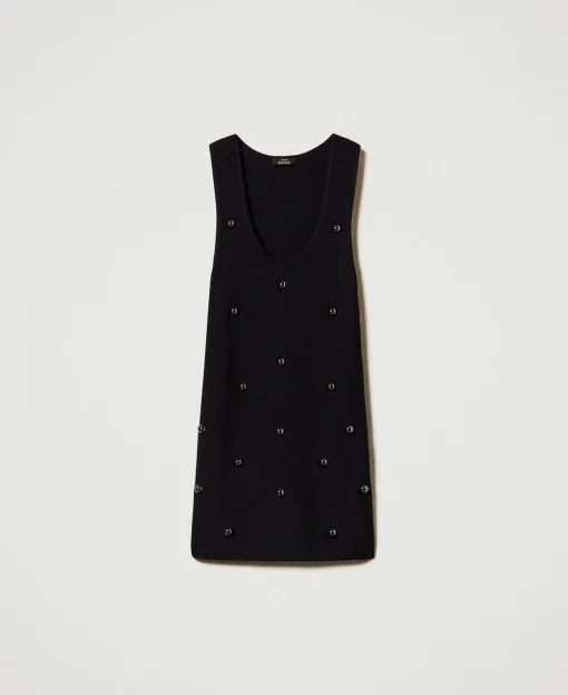 Kurzes Strickkleid Mit Nieten