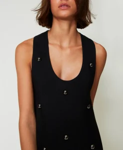 Kurzes Strickkleid Mit Nieten