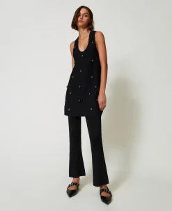 Kurzes Strickkleid Mit Nieten