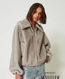 Kurzjacke Aus Fellimitat