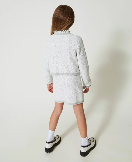 Kurzjacke Aus Jacquard-Strick Mit Oval Ts