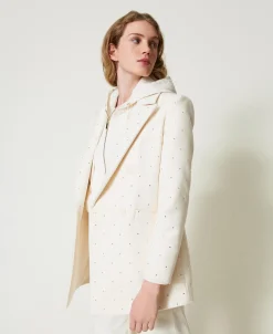 Kurzmantel Aus Tuch Mit Strass
