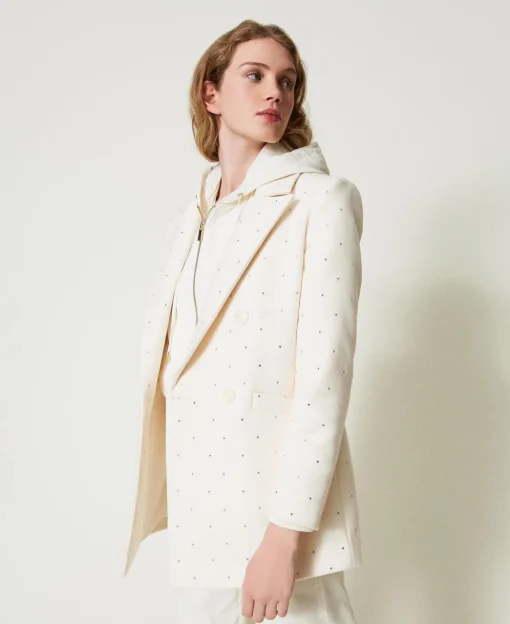 Kurzmantel Aus Tuch Mit Strass