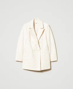 Kurzmantel Aus Tuch Mit Strass