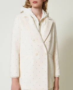 Kurzmantel Aus Tuch Mit Strass