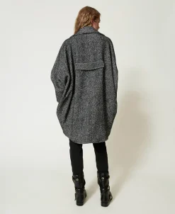 Kurzmantel Aus Zweifarbigem Tuch