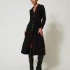 Langes Hemdblusenkleid Aus Crêpe-Georgette