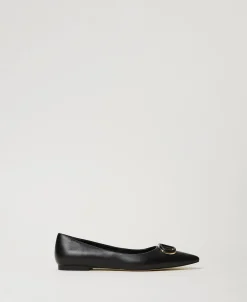 Lederballerina Mit Oval T