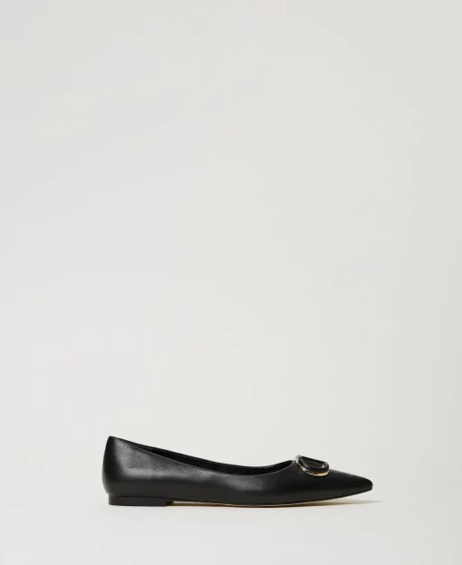 Lederballerina Mit Oval T