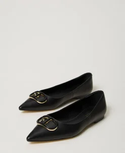 Lederballerina Mit Oval T