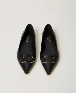 Lederballerina Mit Oval T