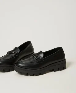 Ledermokassin Mit Oval T