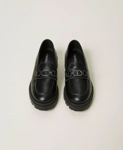 Ledermokassin Mit Oval T