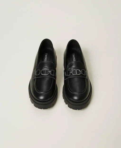 Ledermokassin Mit Oval T