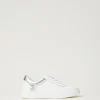 Ledersneaker Mit Metallic-Einsätzen