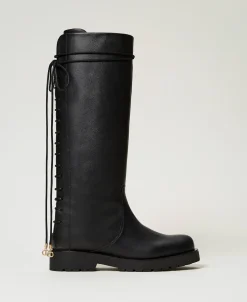 Lederstiefel Mit Schnürung