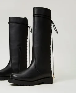 Lederstiefel Mit Schnürung