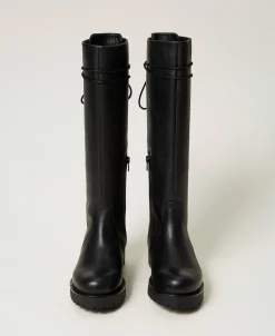 Lederstiefel Mit Schnürung