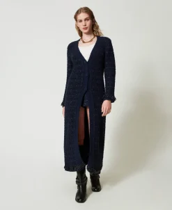 Longcardigan Aus Jacquard Mit Karomuster