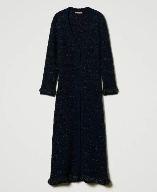 Longcardigan Aus Jacquard Mit Karomuster