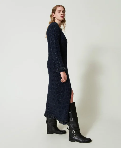 Longcardigan Aus Jacquard Mit Karomuster