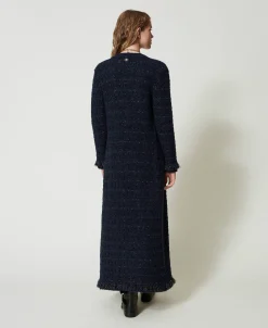 Longcardigan Aus Jacquard Mit Karomuster