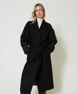 Mantel Aus Wollmischtuch