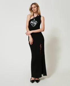 Maxi-Jacquardkleid Aus Treeblend-Garn