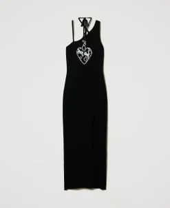 Maxi-Jacquardkleid Aus Treeblend-Garn