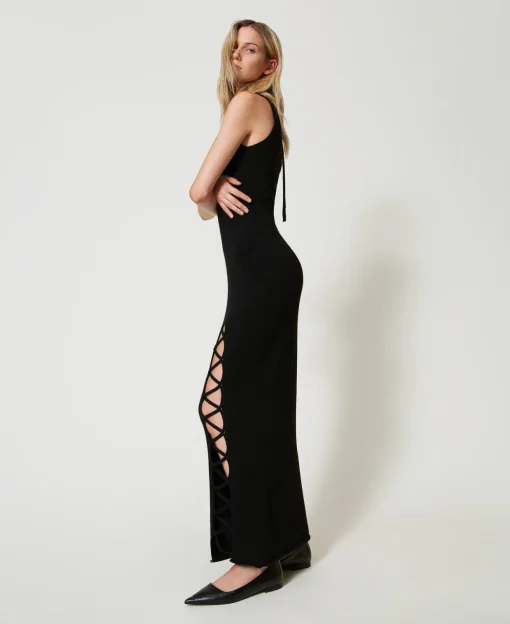 Maxi-Jacquardkleid Aus Treeblend-Garn