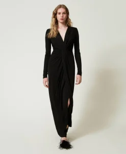 Maxikleid Aus Jersey Mit Faltenwurf