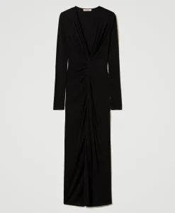 Maxikleid Aus Jersey Mit Faltenwurf
