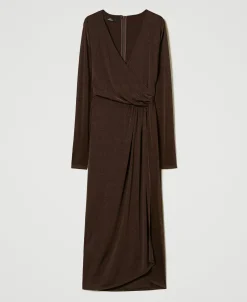 Maxikleid Aus Jersey Mit Seitlichem Faltenwurf
