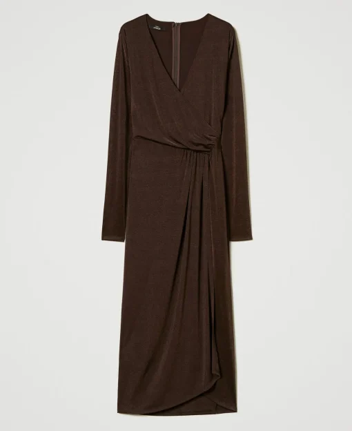 Maxikleid Aus Jersey Mit Seitlichem Faltenwurf