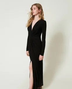 Maxikleid Aus Jersey Mit Faltenwurf