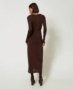 Maxikleid Aus Jersey Mit Seitlichem Faltenwurf