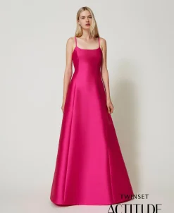 Maxikleid Aus Mikado-Twill