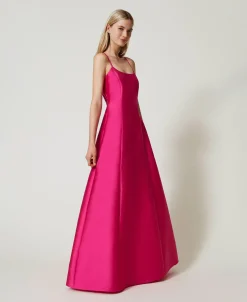 Maxikleid Aus Mikado-Twill