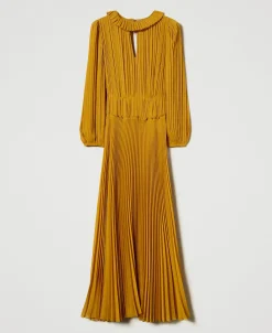 Maxikleid Aus Plissiertem Georgette