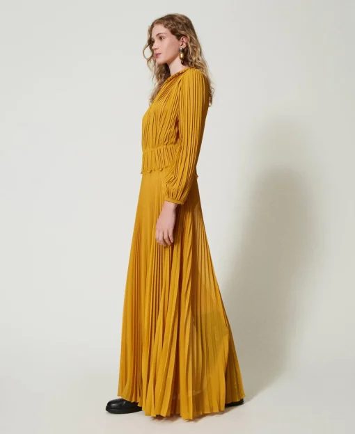 Maxikleid Aus Plissiertem Georgette
