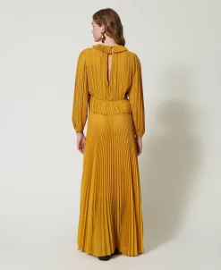 Maxikleid Aus Plissiertem Georgette