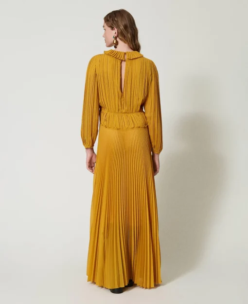 Maxikleid Aus Plissiertem Georgette