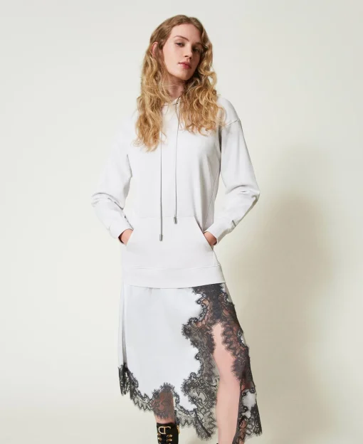 Maxikleid Aus Sweatstoff Und Satin