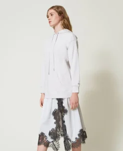Maxikleid Aus Sweatstoff Und Satin