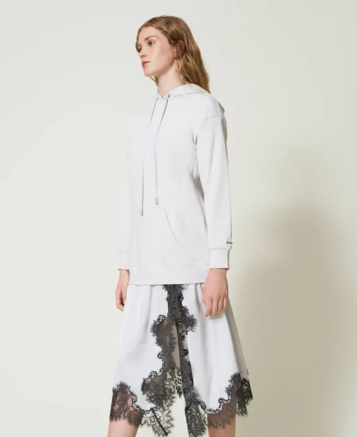 Maxikleid Aus Sweatstoff Und Satin