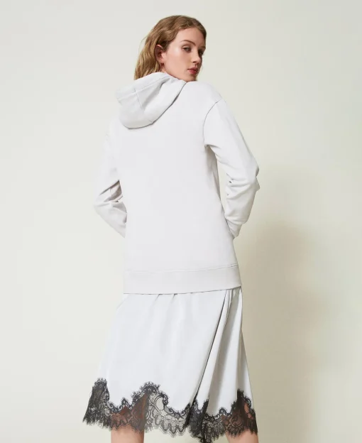 Maxikleid Aus Sweatstoff Und Satin